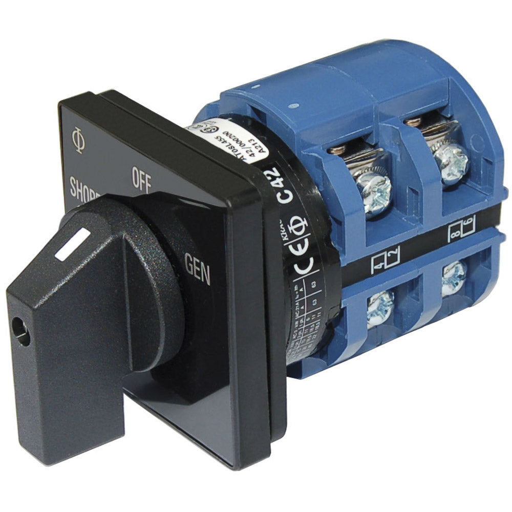 AC Rotary Switch, 2 Pole, 120 Volt, 65 Amp, OFF + 2 Positions