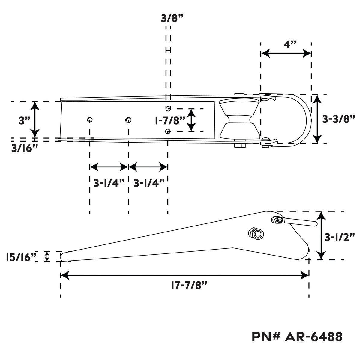 Anchor Rollers for Danforth/Fortress Anchors, Stainless Steel
