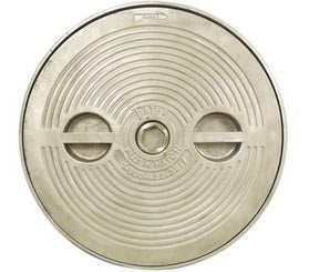 Baier Marine, 18" Round, Flush Deck Hatch Cover, Hex Centerbolt, Steel Cover Only, No Ring