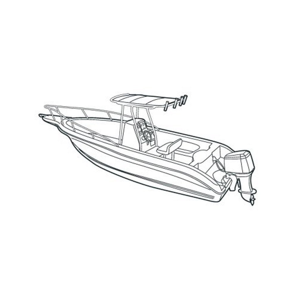 Carver Boat Cover, Walk Around Cuddy, Hard Tops & Console w/T-Tops, Outboard Motor Cover Attached