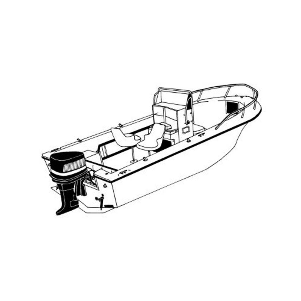 Carver Narrow V-Hull Console Fishing Semi-Custom Boat Cover, Outboard Motor Cover Attached