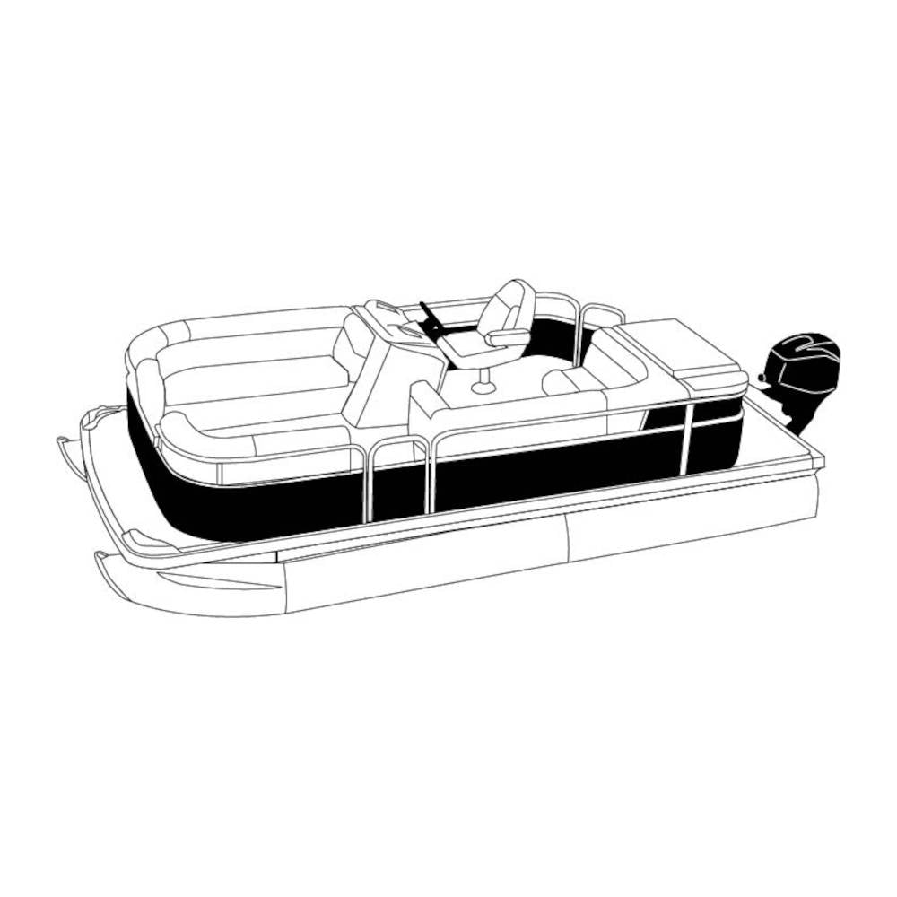 Carver Semi-Custom Boat Cover, Pontoons w/ Rails Partially Enclosing Deck, Storage Only