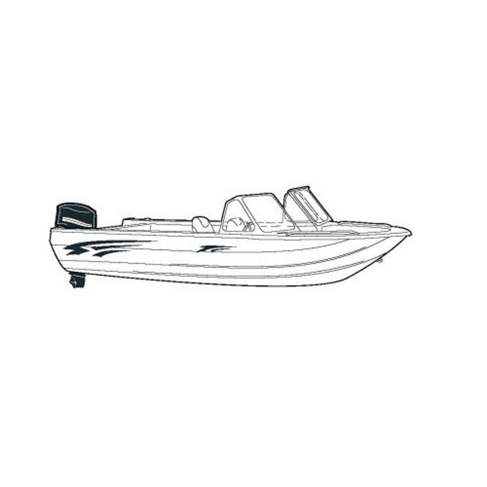 Carver Semi-Custom Cover, Aluminum Fishing Boat, w/High Windshield, O/B Motor Cover Attached