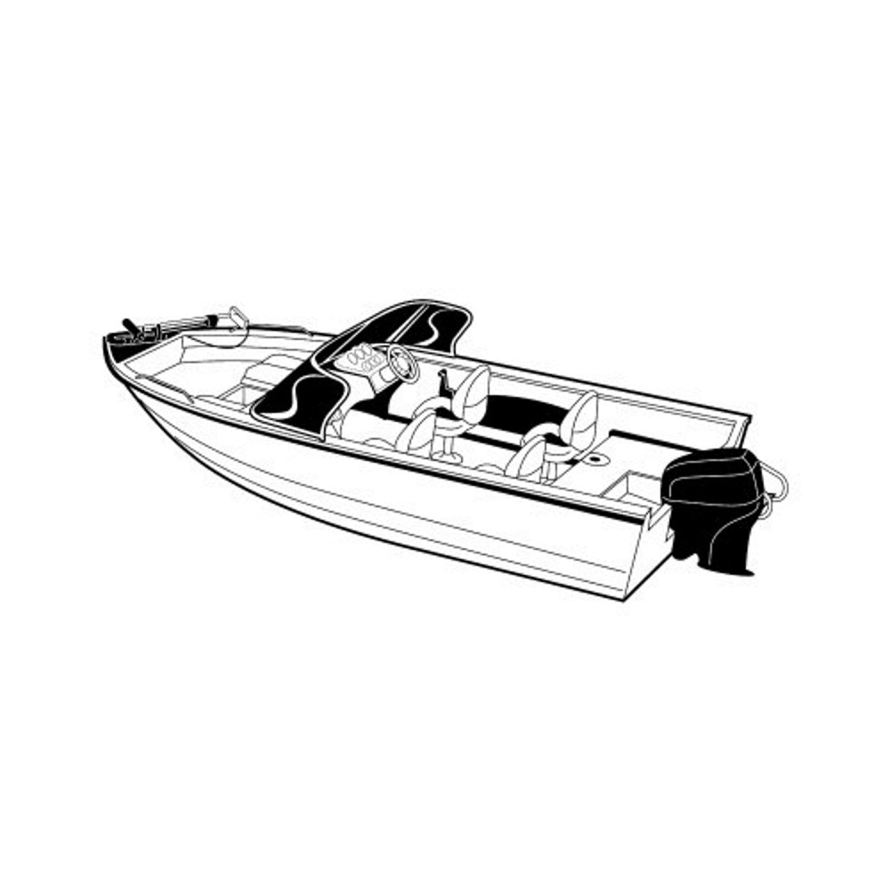 Carver Semi-Custom Cover, Aluminum V-Hull Fishing, Wide w/Walk Thru Windshield, O/B