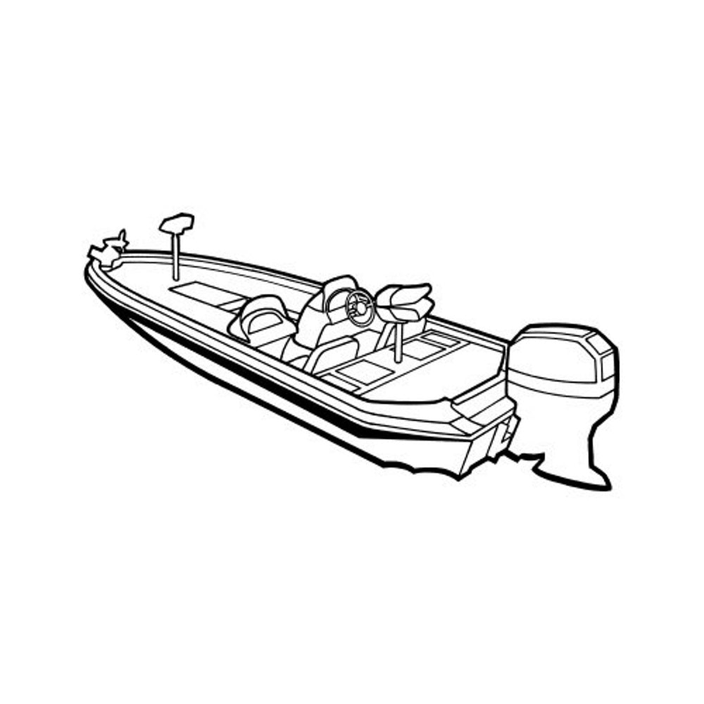 Carver Semi-Custom Cover, Angled Transom Bass Boat, Outboard Motor Cover Attached