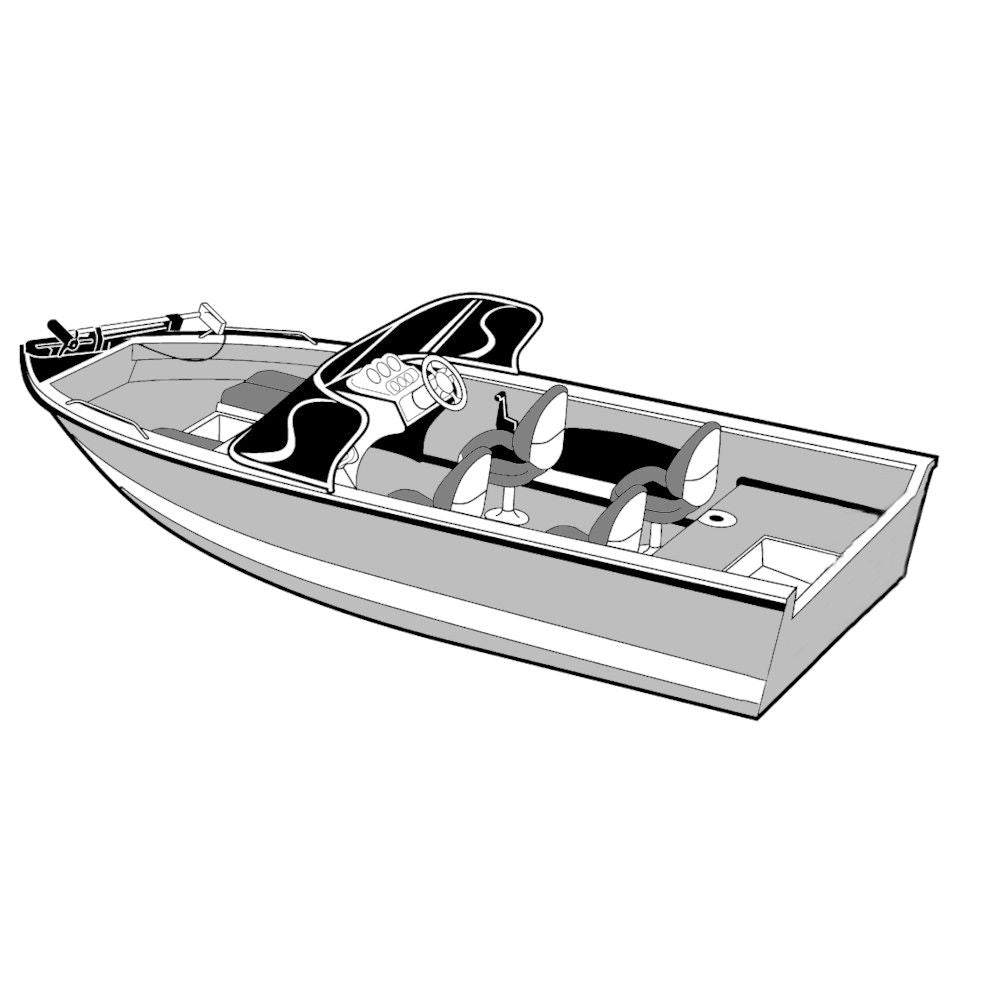 Carver Semi-Custom Cover, Wide Aluminum V-Hull Fishing, Walk Thru Windshield, I/O