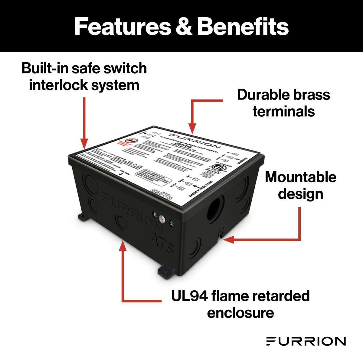 Furrion Transfer Switch - 50A, 125/250V #F50-ATS