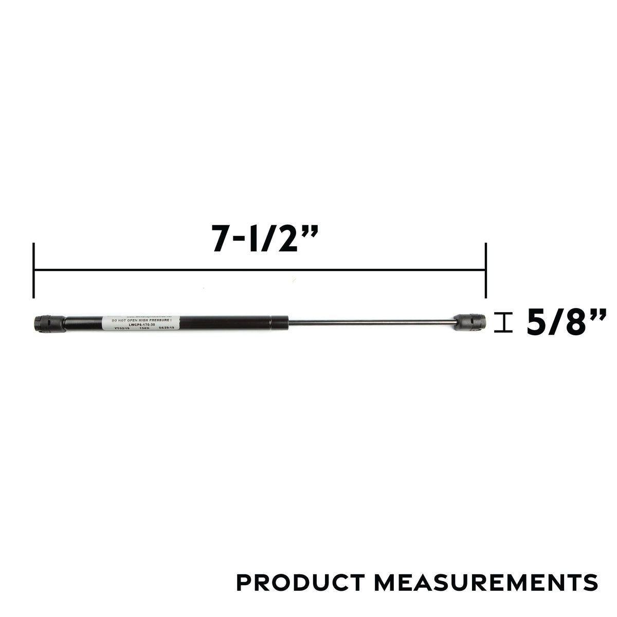 Black Nitride or Stainless Steel Gas Springs to 20"