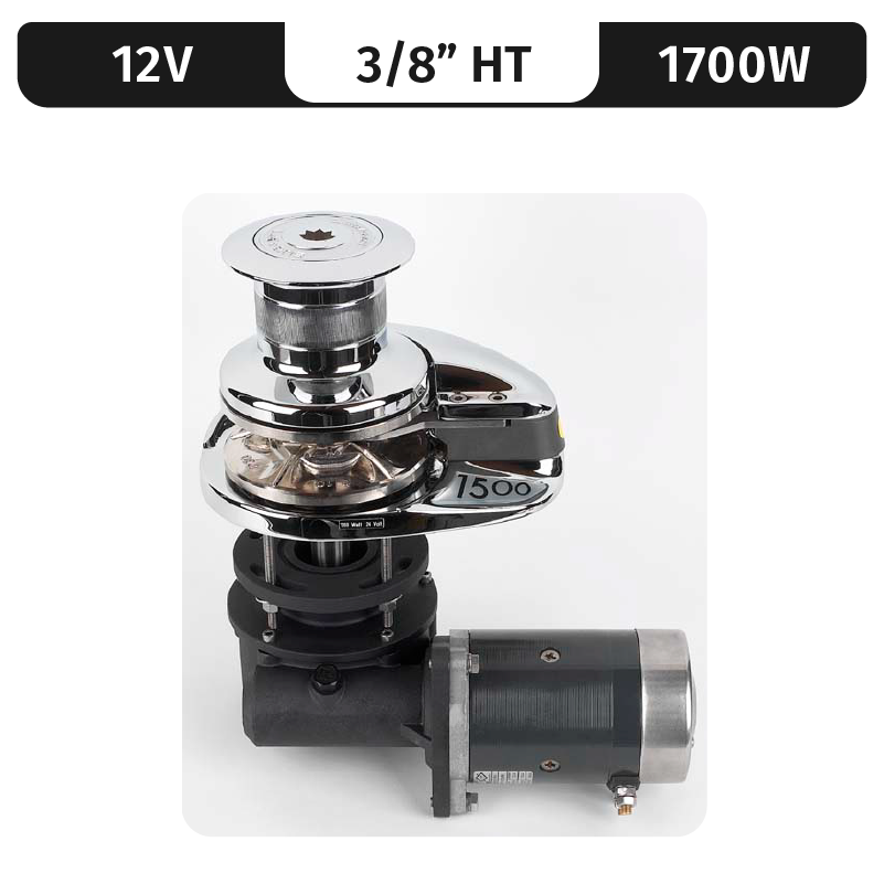 Lofrans Vertical Capstan Project 1500/X3, 12Vdc, 1700W Capstan, 3/8"Ht Gypsy