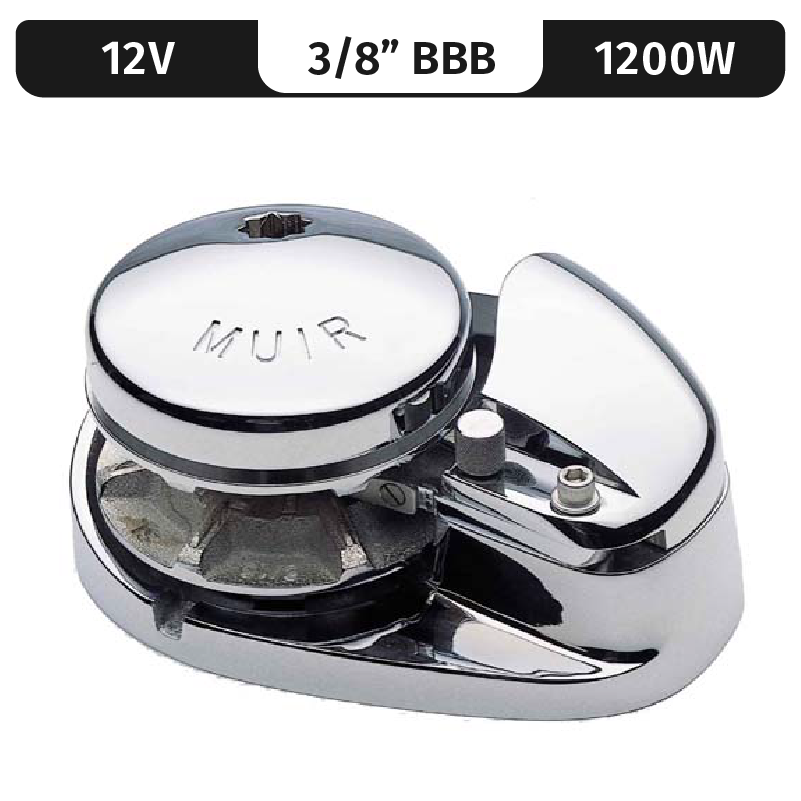 Muir Vertical Windlass Storm 1250, Stainless Steel, 12V, 1200W Low-Profile, Vert. Rope/Chain Windlass F/ 3/8Bbb