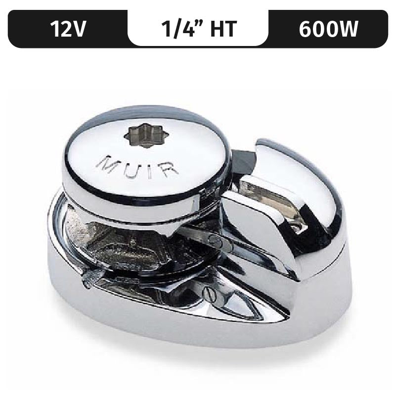 Muir Windlass Storm Vr600, Stainless Steel, 12V, 800W Low-Profile, Vert. Rope/Chain F/ 1/4"Ht