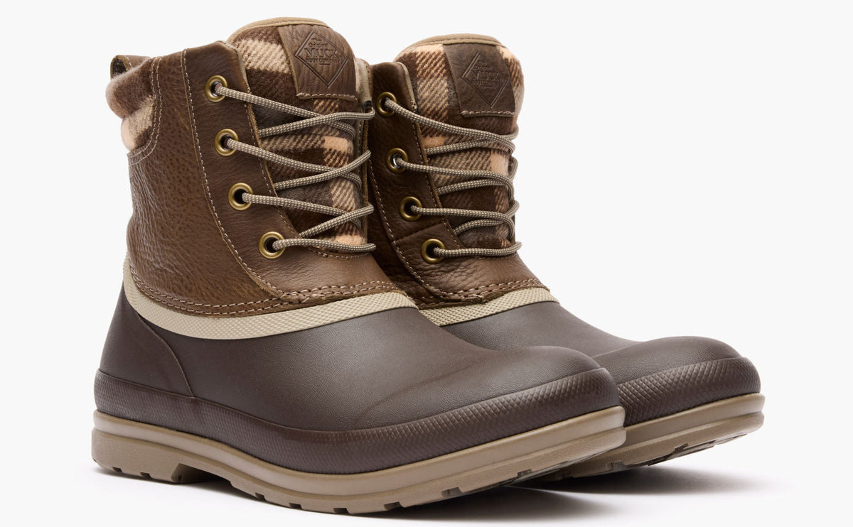 Muck Womens Originals Duck Lace Boot, Walnut Brown