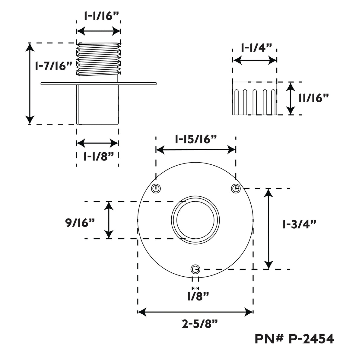 1/2" FIPT x 3/4" GHT - Chrome Plated Brass Stainless Steel - Outlet