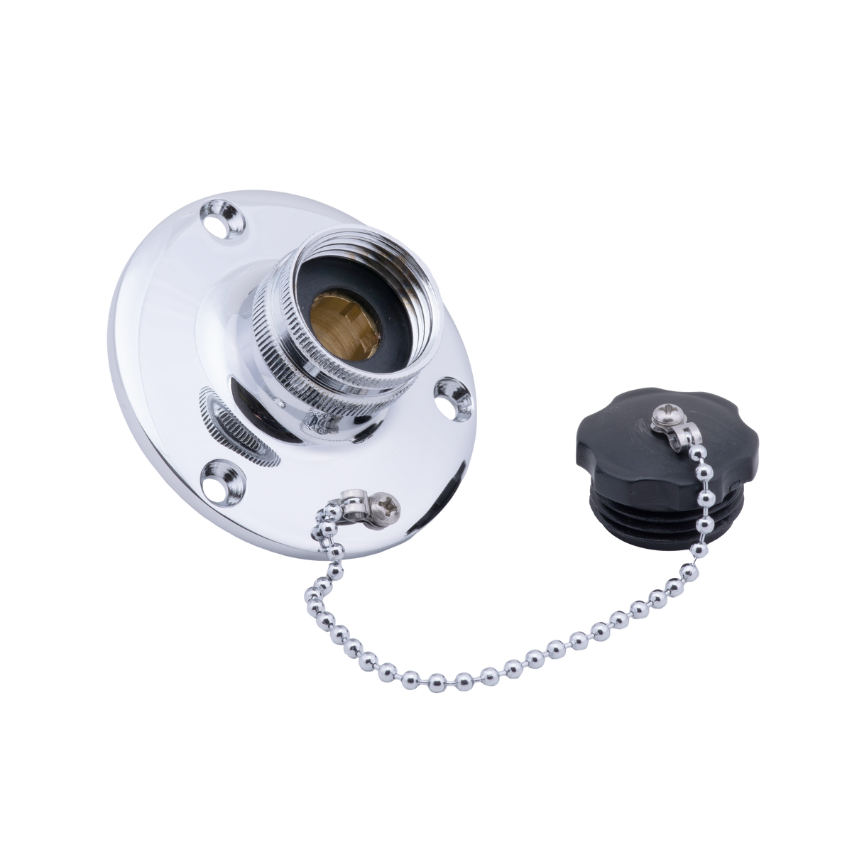 1/2" FIPT x 3/4" GHT - Chrome Plated Brass Stainless Steel - Inlet