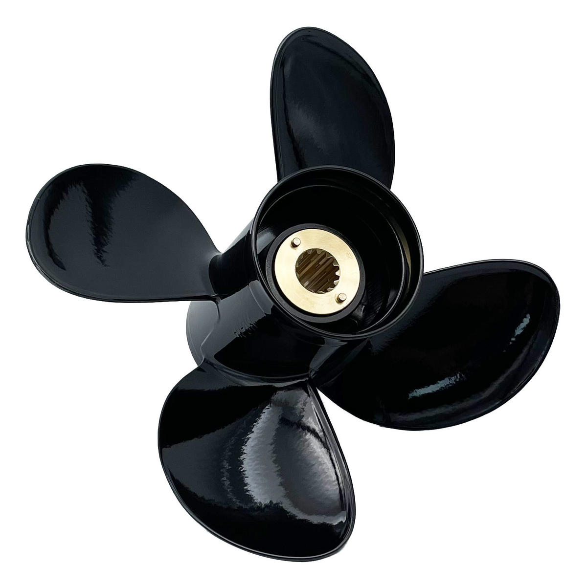 10.375 Dia. 13 Pitch 4 Blade RH Aluminum Propeller Fits 25-70 HP 3 1/4" Gearcase (13-Spline & Thru Hub Exhaust) Model AR-3