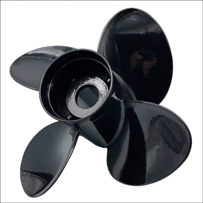 14 1/4 Dia. 19 Pitch 4 Blade RH Aluminum Propeller Fits E Series, 115 & Higher HP (Thru Hub Exhaust) 4 3/4" Gearcase Model IH-4