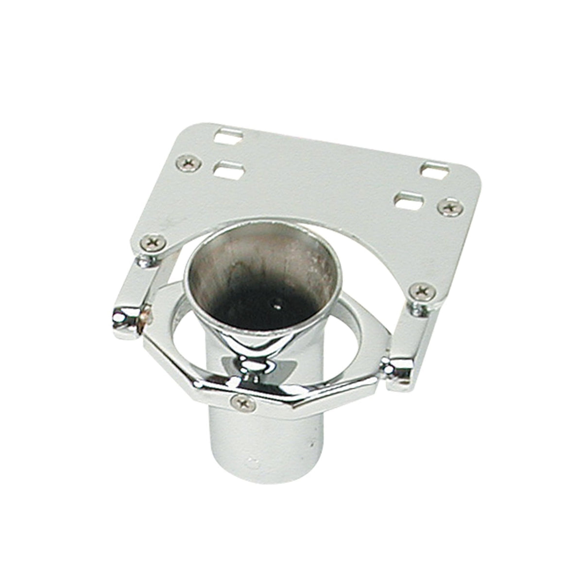 Gimbal Fishing Rod Holder, Chair Mounting Plate, Chrome Plated Brass