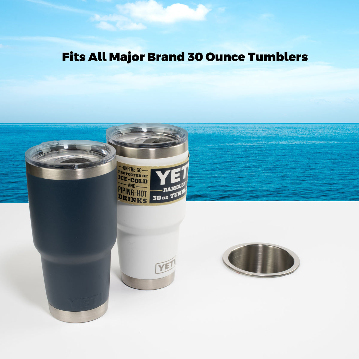 Whitecap Cup Holder, Stainless Steel with Drain