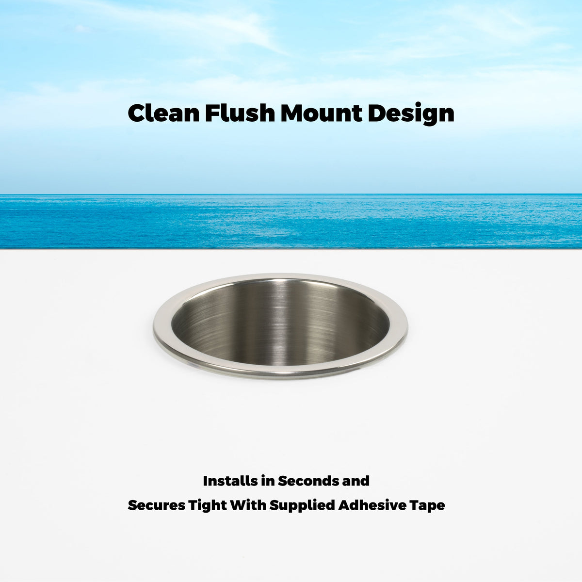 Whitecap Cup Holder, Stainless Steel with Drain