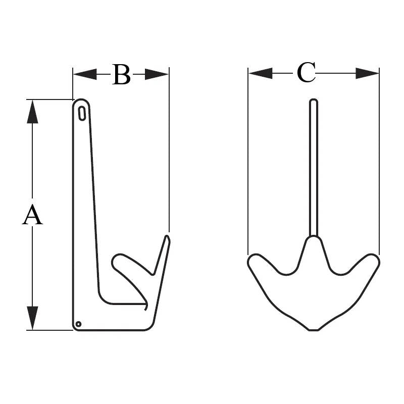 Sea-Hook Galvanized Claw Anchor, 66 lbs (30Kg)
