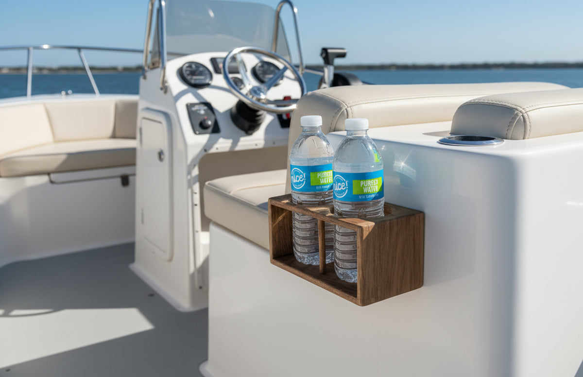 Teak Insulated Two Drink Holder