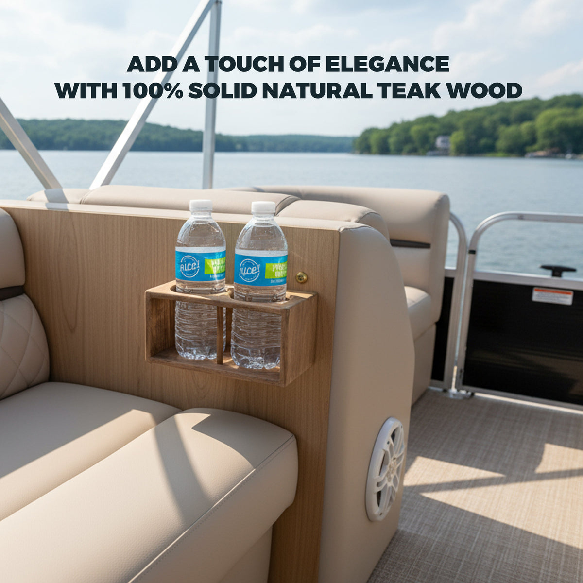 Teak Insulated Two Drink Holder
