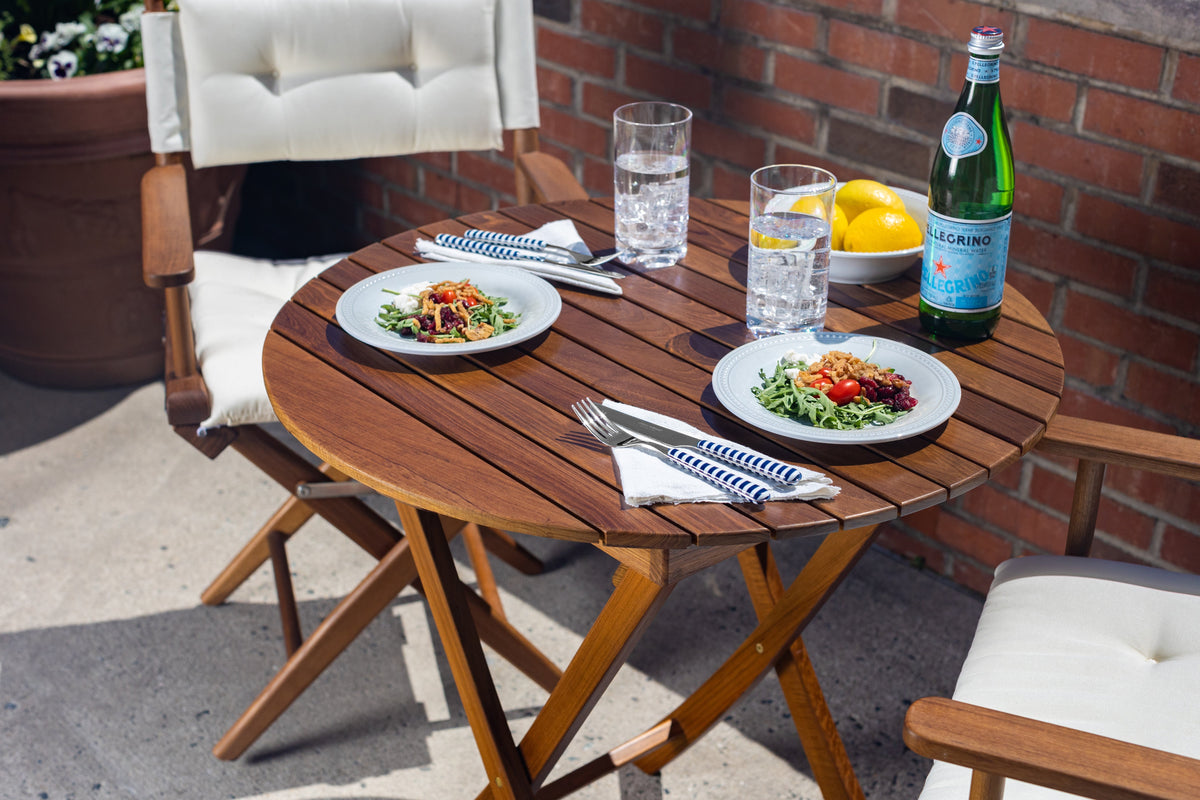 29-1/2" Premium Grade Teak Round Slat Table