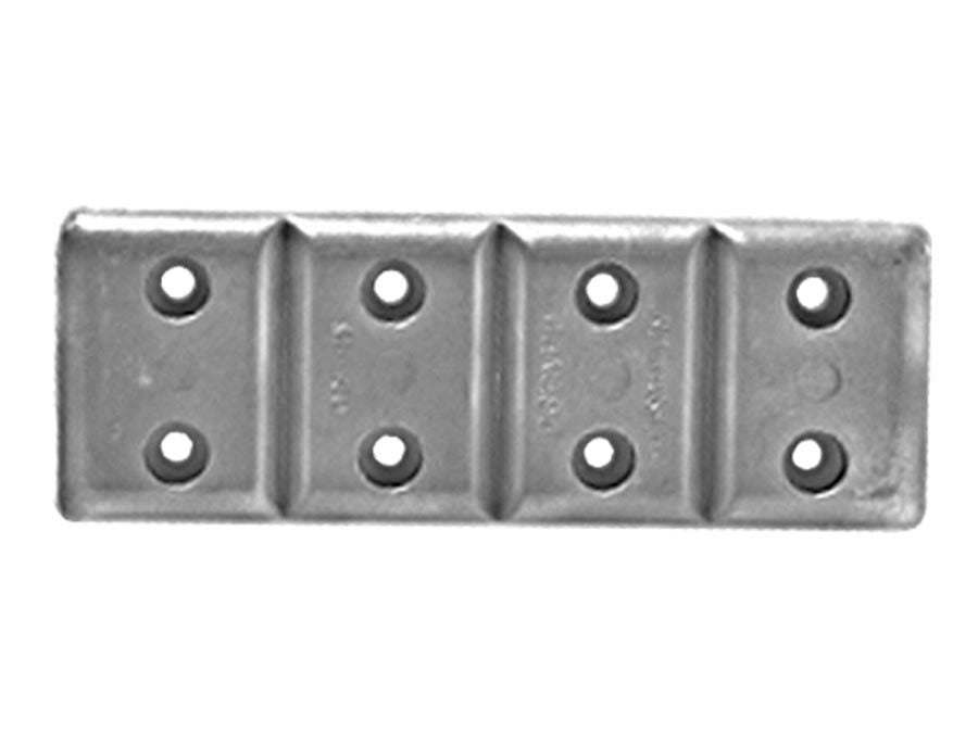 7.3" L x 2.6" W x 0.5" H Zinc Rectangular Hull Plate Anode, CMM40