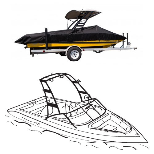 Euro Tournament Ski Boat w/ Wakeboard Tower I/O, Select Fit Boat Cover