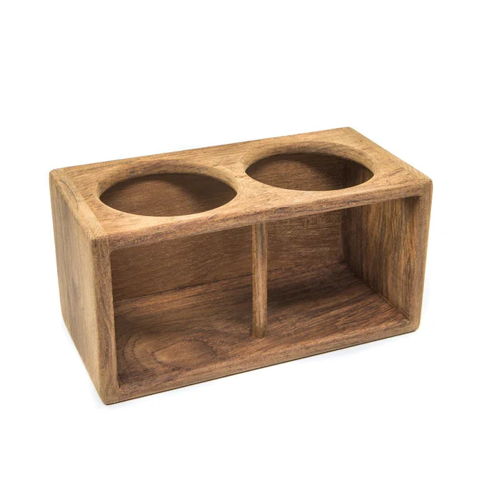 7-1/2" Premium Grade Teak Two-Drink Rack