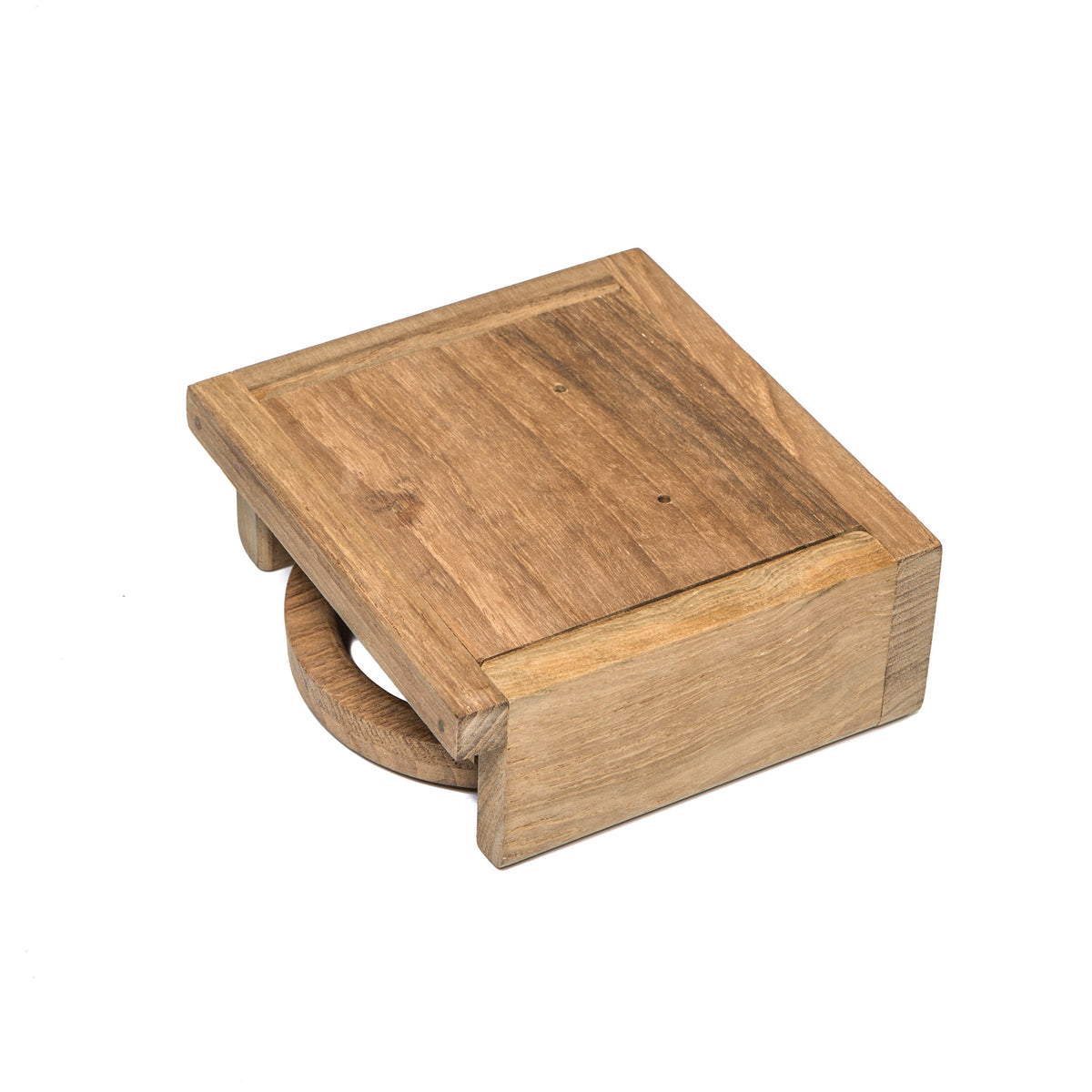 Teak Folding Drink Holder, Standard, 4-1/4"W x 5-1/4" H