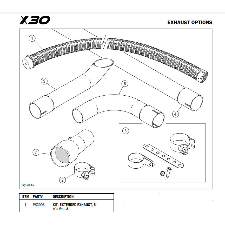 5' Extended Exhaust Kit for Proheat X30