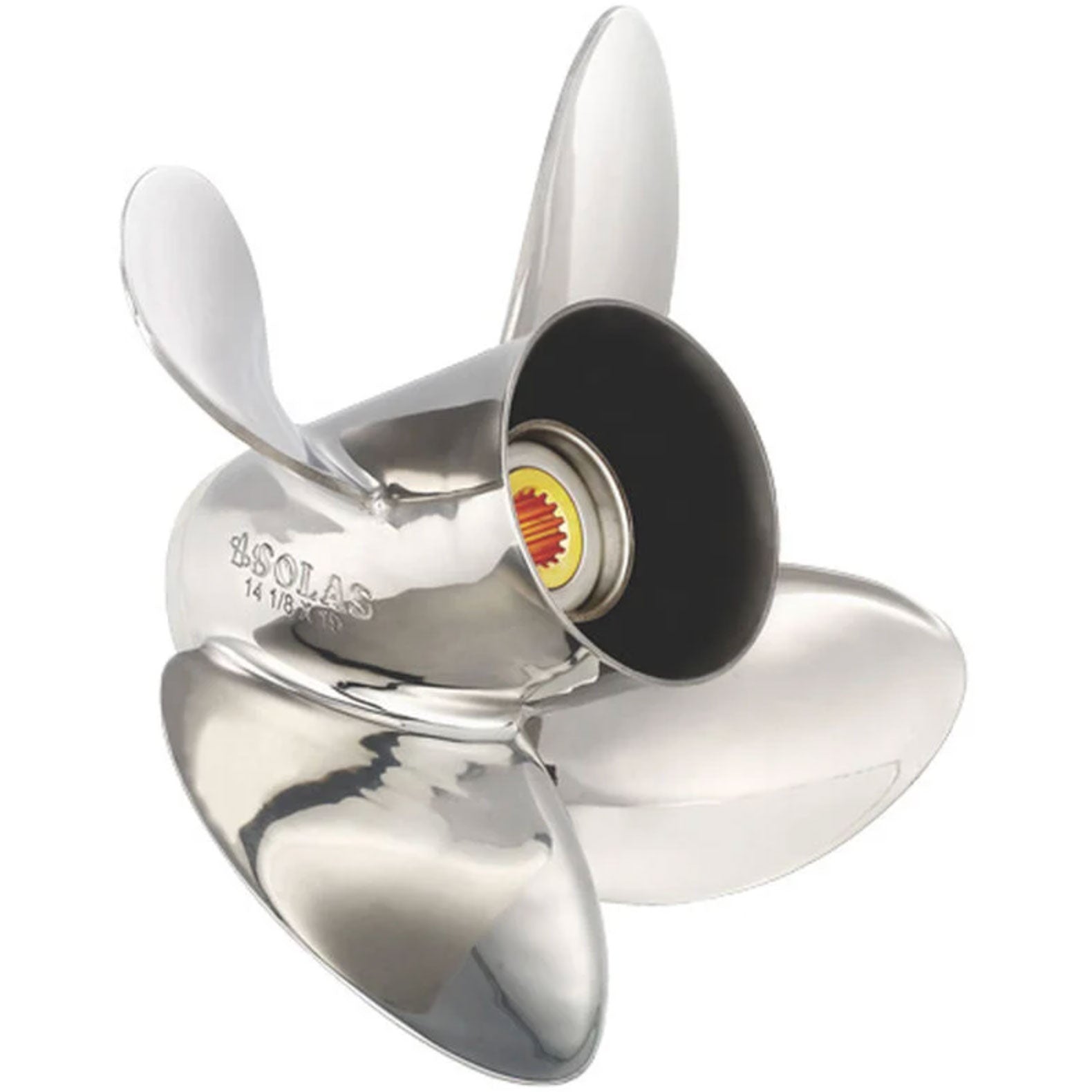 14.25" x 17" Pitch, 4-Blade, RH, 15 -Tooth Spline  HR, Titan, Stainless Steel, Propeller, OMC / Evinrude / BRP