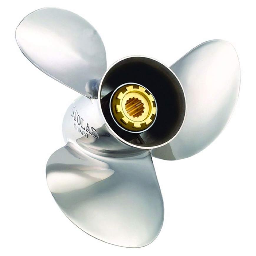 15.75" x 15" Pitch, 3-Blade, RH, 15 -Tooth Spline  Lexor, Stainless Steel, Propeller, OMC / Evinrude / BRP