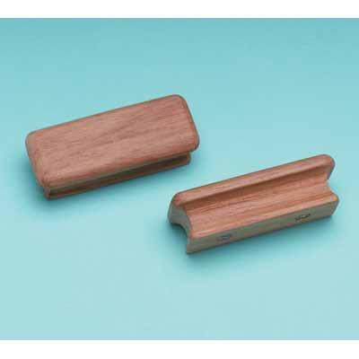 2 Rectangular Teak Drawer Pulls, 2-3/4" Long