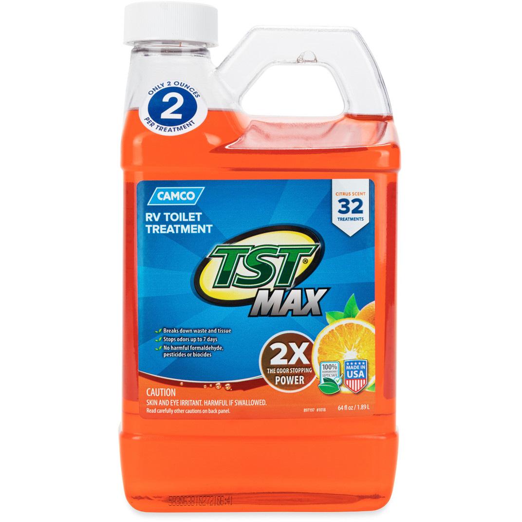 Camco TST MAX Camper RV Toilet Treatment - Septic Safe - Orange Scent, 64oz. (41195)