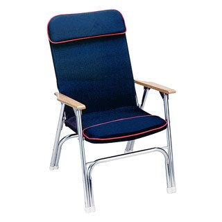 Padded Deck Chair With Red Piping