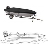 Boat Cover for Aluminum Fishing Boat Outboard, Select Fit Boat